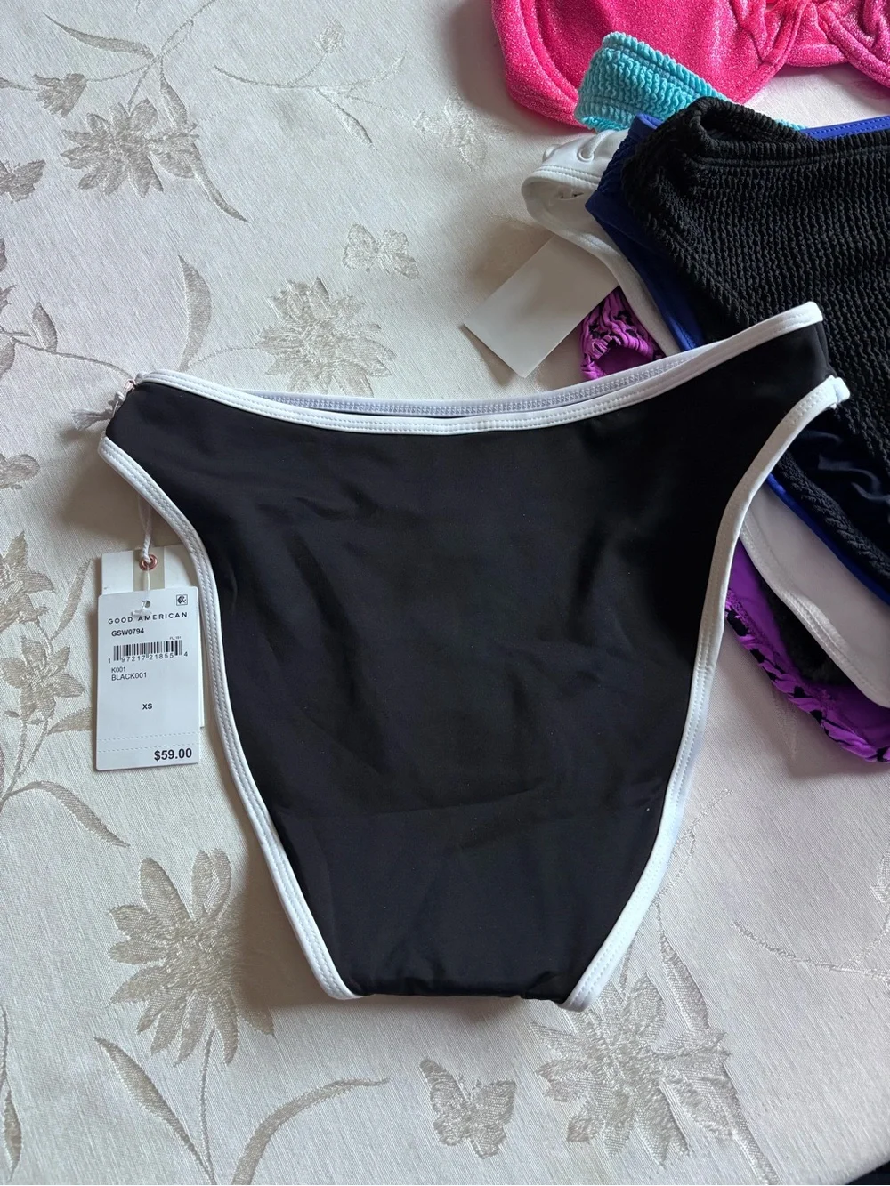 $482 Bundle 8 Pieces NWT Good American Bathing Suit XXS/XS Bikini Bottoms & Tops